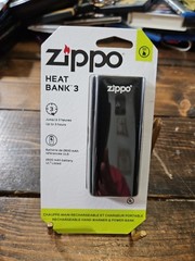Zippo Black HeatBank 3 Rechargeable Hand Warmer Power Bank Cell Phone Charger