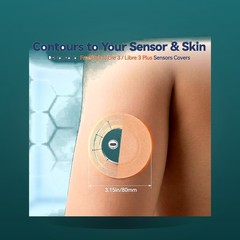 Freestyle Libre 3/Libre 3 Plus Sensor Covers, Non-Adhesive Center, Acrylic Pr.–