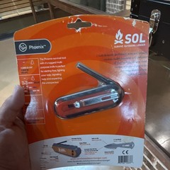 SOL Phoenix Fire Starter Kit w/ Tinder & Striker, Pocket Clip, Orange/Black