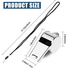 Stainless Steel Sports Whistle with Lanyard for Coaches Referees and Emergency