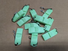 Safety Emergency Whistle Keychain 3D Printed GITD Green