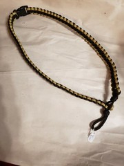 NEW- Neck Lanyard w/break-away clip- Handmade- Paracord 550- Black/Mustard – 26″
