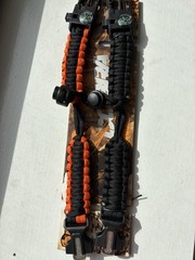 Black & Black/Orange Cobra Survival Bracelets Lot of 2