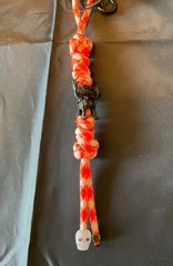 Paracord Keychain or knife lanyard. Bag, backpack, zipper pull. Halloween theme