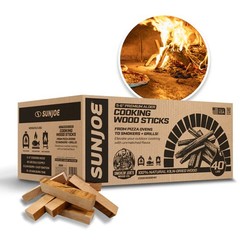 Sun Joe Cooking Sticks, Natural Kiln-Dried Alder Wood for Pizza Ovens COOKWOOD40