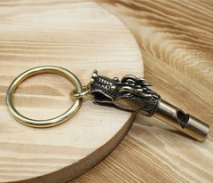 Brass Dragon Whistle Keychain Pendant Pants Chain Bag Pendant Car Key Pendant