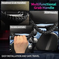 4 x Paracord Grab Handles Compatible with Wrangler JK JKU JL JLU JT Accessories