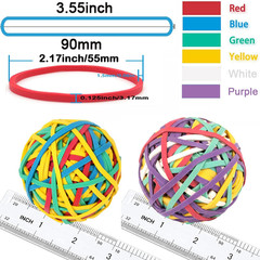 AMUU Rubber Band Ball 2 Pack Size 33 Rubber Bands 300Pcs Wide Strong | Colors Ru