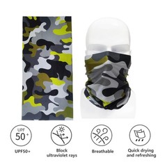 Bilymate Grey Camo Cooling Neck Gaiter – UPF 50+ Sun One Size, Multicolor
