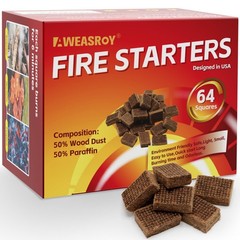 Fire Starter Squares 64 – Starters for Fireplace,Chimney,BBQ Brown-64