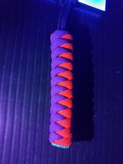 Frozen State Cords Stud Knife Lanyard 550 Paracord Maroon & Blue UV Reactive