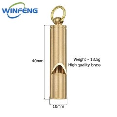 1pc Brass Survival Whistle: High Decibel Emergency Keychain for Outdoor Use