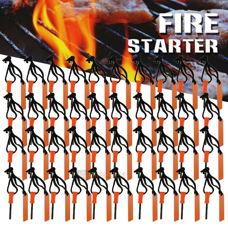 Lots Flint Fire Starter Steel Striker Emergency Survival Rod Camping Hiking Tool