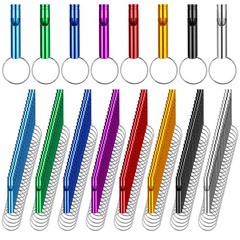 200 Pcs Aluminum Emergency Whistles with Keychains, Multicolor Extra Loud Wat…
