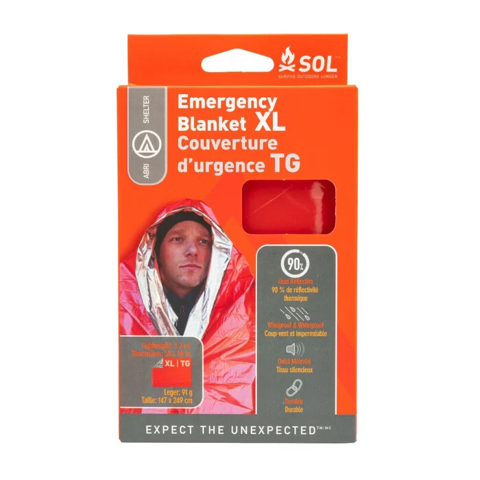4 Pack SOL Heat Sheet Survival Thermal Emergency Blanket XL 2 Person Quiet Warm