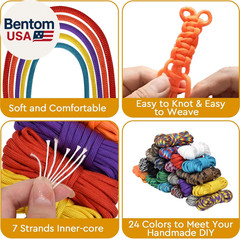 24 Colors Paracord Cord Multifunction Paracord Ropes 550Lb Survival Paracord Ran