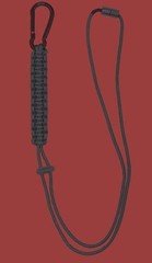 2.6m Paracord Neck Lanyard with Carabiner Quick Release Fastener Green / Black