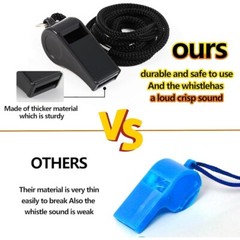 Sports Whistle 2 Pack Loud Plastic Whistles W/ Lanyard Coaches Referees Training