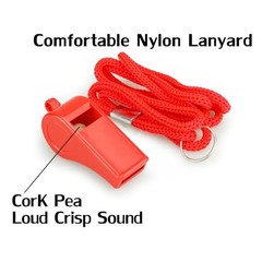 8-Pack Loud 120dB Safety Whistles with Lanyard – Bright Colored Plastic