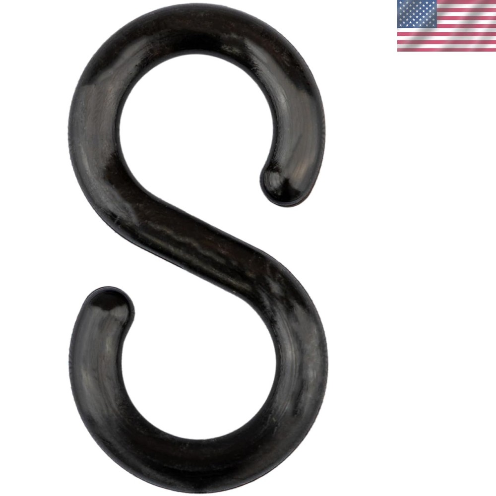 S-Hook, 2-Inch, Black, Pack of 25 50303-25