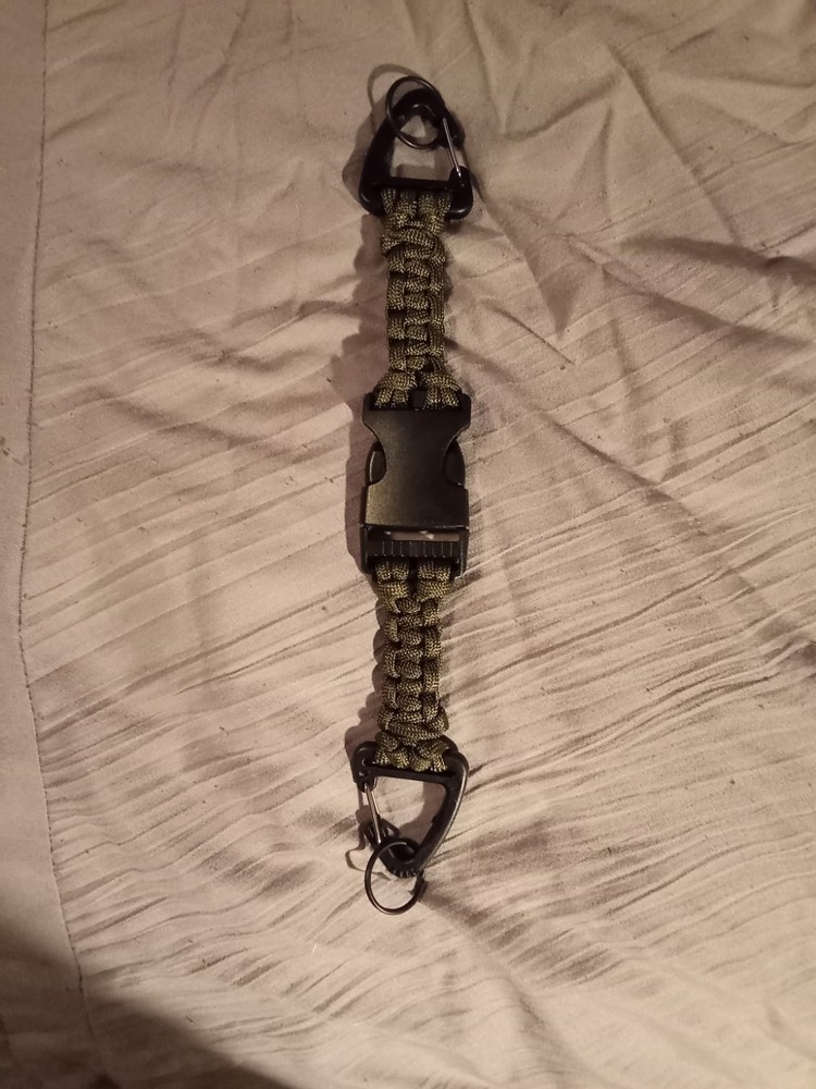 Green Black Paracord Double-sided Quick Release Key Chain
