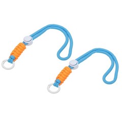 2Pcs Paracord Lanyard Keychain with Spring Ring, Light Blue