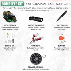 All-in-One Survival Kit for Camping & Hiking