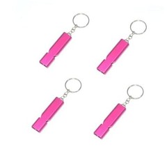 4Pcs Pink Aluminum Alloy Whistle Camping Supplies Double Tube Emergency