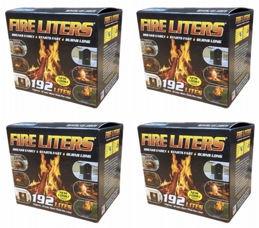 Fire Liters 10192 192 Pack Fireplace Firewood Charcoal BBQ Lighters – 4 Pack