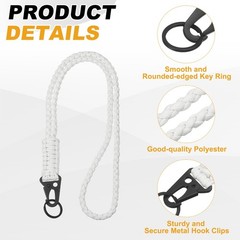 4Pcs Heavy Duty Braided Lanyard for Outdoor Activities, Glowing White