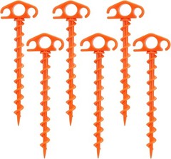 Tent Stakes Sand for Beach Spiral Anchor 9.4 Inch Orange