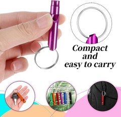 120 Pcs Bulk Emergency Aluminum Survival Whistle with Keychain 7 Colors Extra…