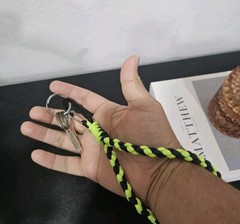 Wrist Paracord 550 Lanyard Keychain Fluorescent Green And Blue