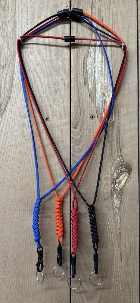 Set Of 4 Paracord Lanyards Neck Keyring Cord Strap Badge Holder ID , Reflective