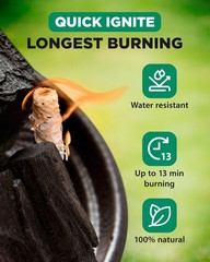 370 Pcs Natural Fire Starters – Quick Ignite, Long-Burning Charcoal Starters for