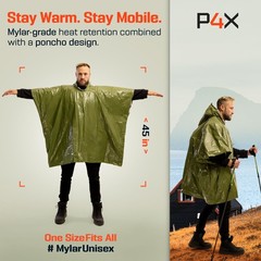 Emergency Blankets & Rain Poncho Hybrid Survival Gear and Equipment, Heavy Duty, Spoke…