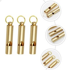 3Pcs Vintage Copper Whistles Referee Survival Keychain Pendant