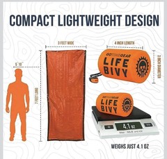 Go Time Gear Life Tent & Life Bivy Survival Kit Waterproof Windproof Orange