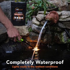 Fireflame Quick Waterproof Fire Starter – 40 Odorless Pouches for BBQ & Campfire