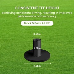 FINGER TEN Golf Rubber Tee Driving Range Value 5 Pack for Indoor Outdoor Prac…