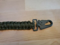 Reflective OD Green paracord lanyard with ITW Style Carabiner Swivel hk hook