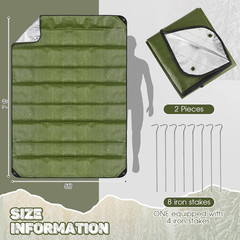 2 Pcs Heavy Duty Insulated Tarp Emergency Blankets for Survival 60 X 82 Inches T