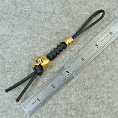 Handmade 550 Paracord Knife Lanyard With Brass Skull Bead / Knife Lanyard Bead
