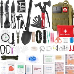 Portable 256-Piece First Aid and Survival Kit in Molle Pouch for All Adventures