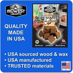 Fire Starter Squares Quick-Light 144-count Made in USA