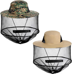 2 Pack Mosquito Head Net Hat Sun Hat Garden Bug Hat with Hidden Net Mesh for …