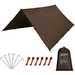 KALINCO Waterproof Camping Tarp Tent Hammock Rain Fly, 3X3M, Coffee-10x10ft
