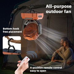 Campsite Essential Portable Fan with LED Lighting and Quiet Performance