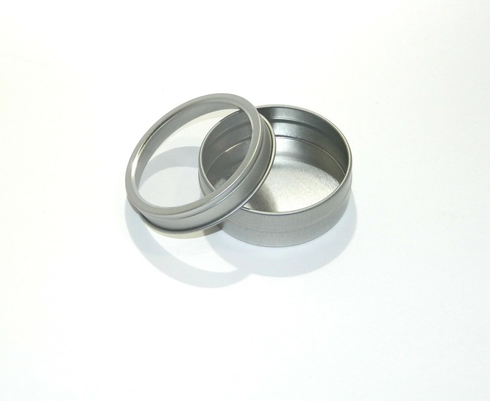 2 oz Round Metal Window See Through Slip-Lid Tin Can Container – Use With Crafts
