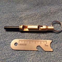 30-06 Bullet fire starter, bottle opener, whistle, Ferro Ferrocerium rod